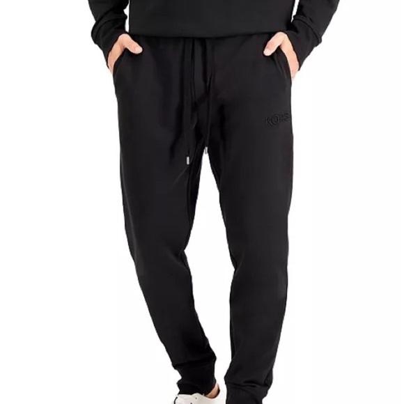 MICHAEL KORS Men's Small Essential Fleece Joggers, sweatpants black - Picture 1 of 10